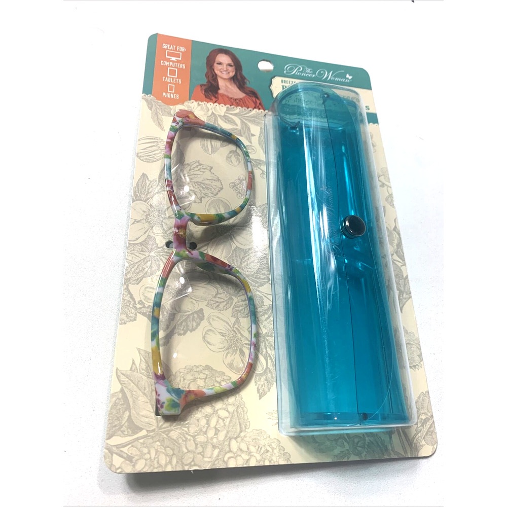 Pioneer Woman Blue Light Screen Protection Glasses "Vintage Floral"  W/ Case